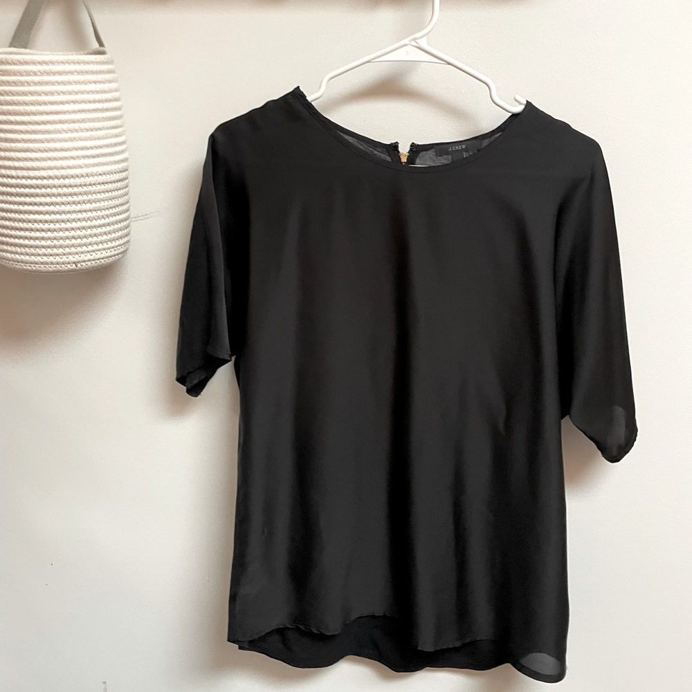 J CREW | Black Blouse Short Sleeve